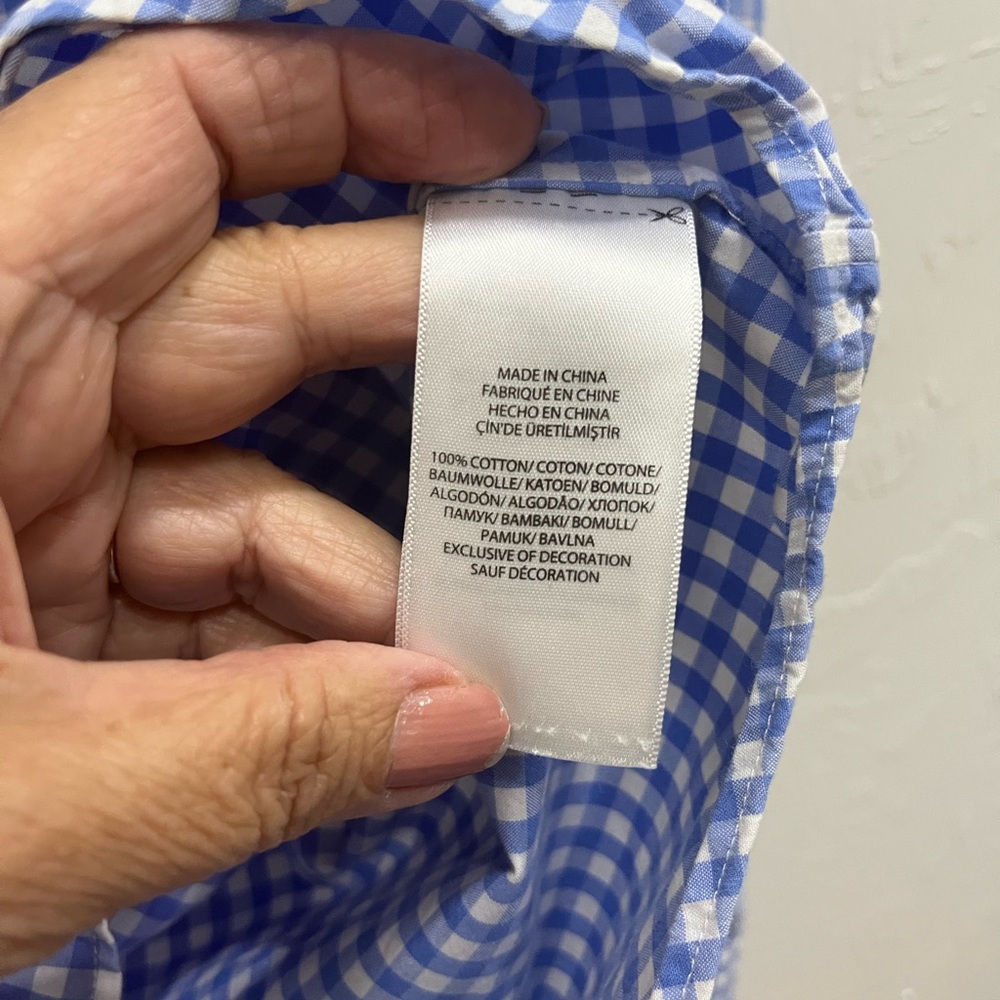 Ralph Lauren Blue and White Plaid Checkered Shirt Size‎ L/G - Picture 7 of 8